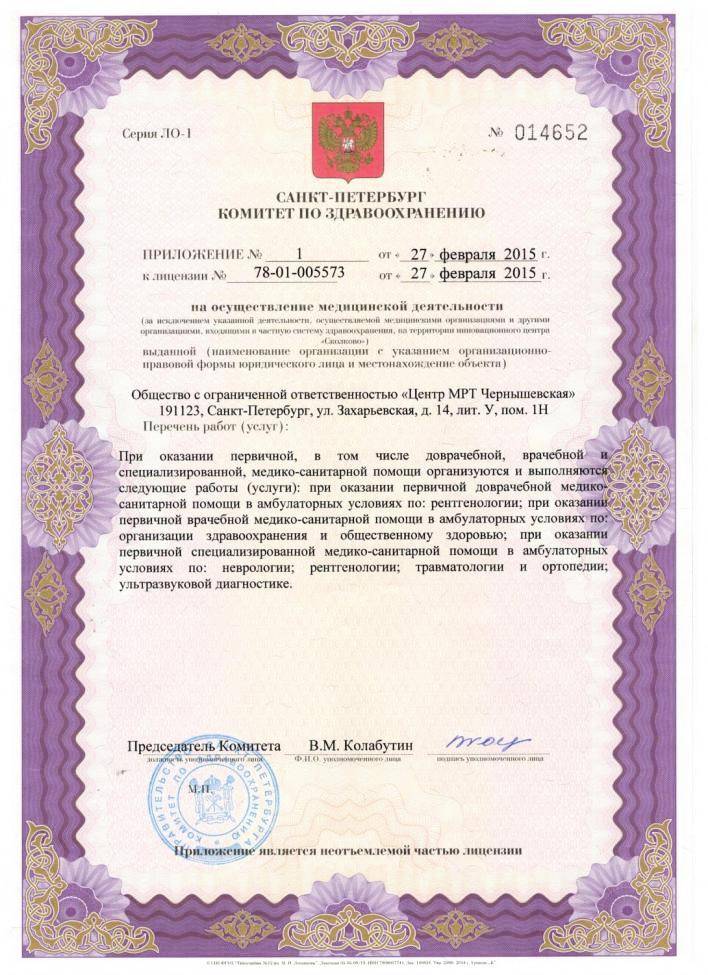ЦМРТ Чернышевская лицензия №3